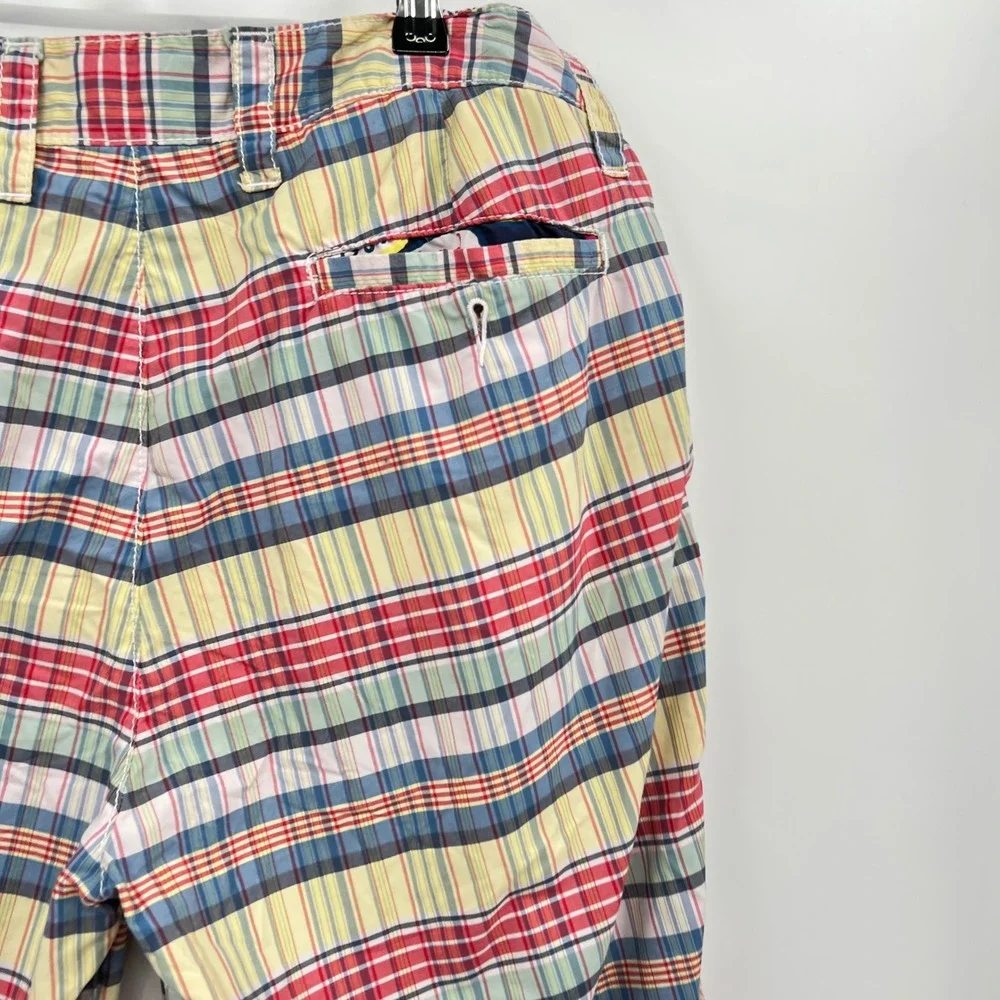 Tailor Vintage 34 Plaid Shorts Mens Multicolor Nylon Quick Dry Madras Big Island